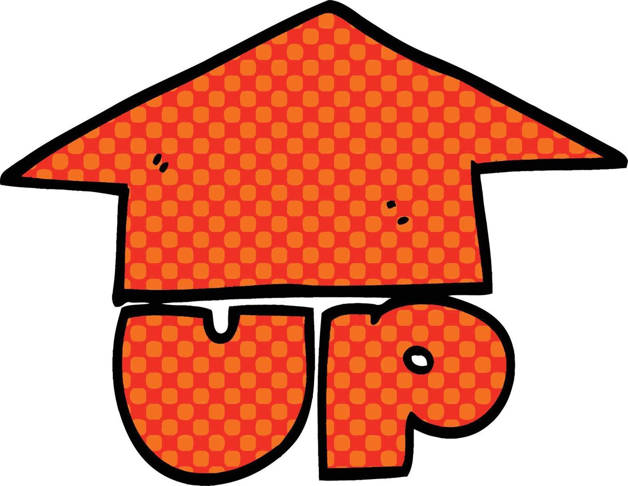 comic book style cartoon up arrow vector