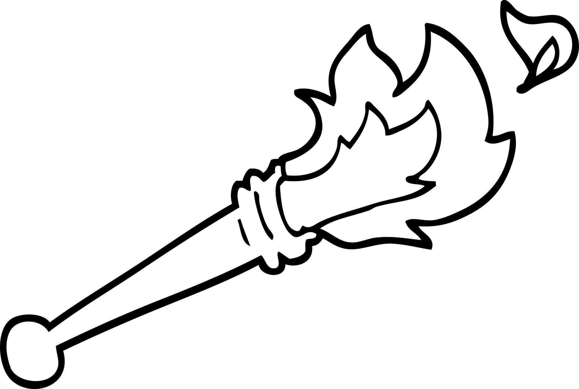black and white cartoon sports torch 12074950 Vector Art at Vecteezy