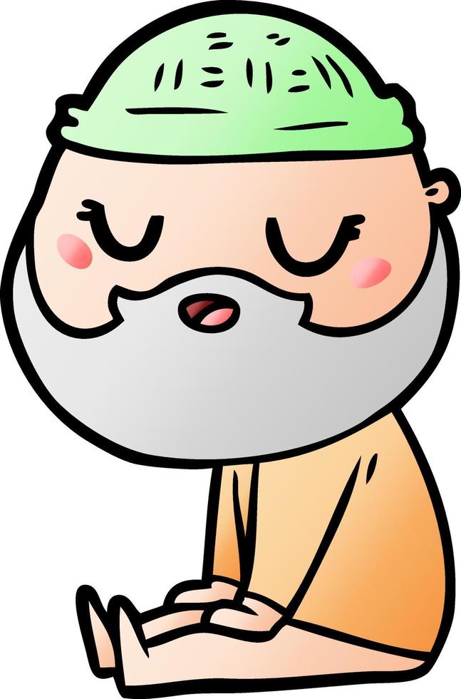 cartoon man with beard vector