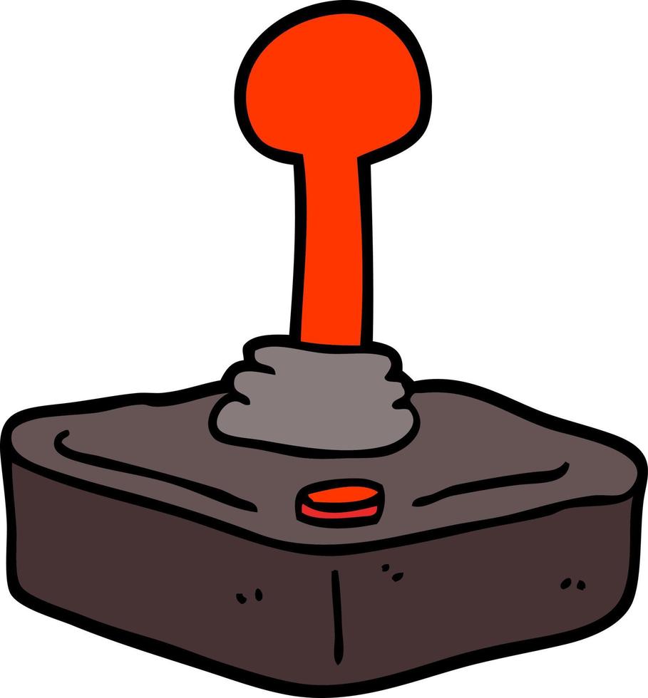 joystick de dibujos animados estilo doodle dibujado a mano vector