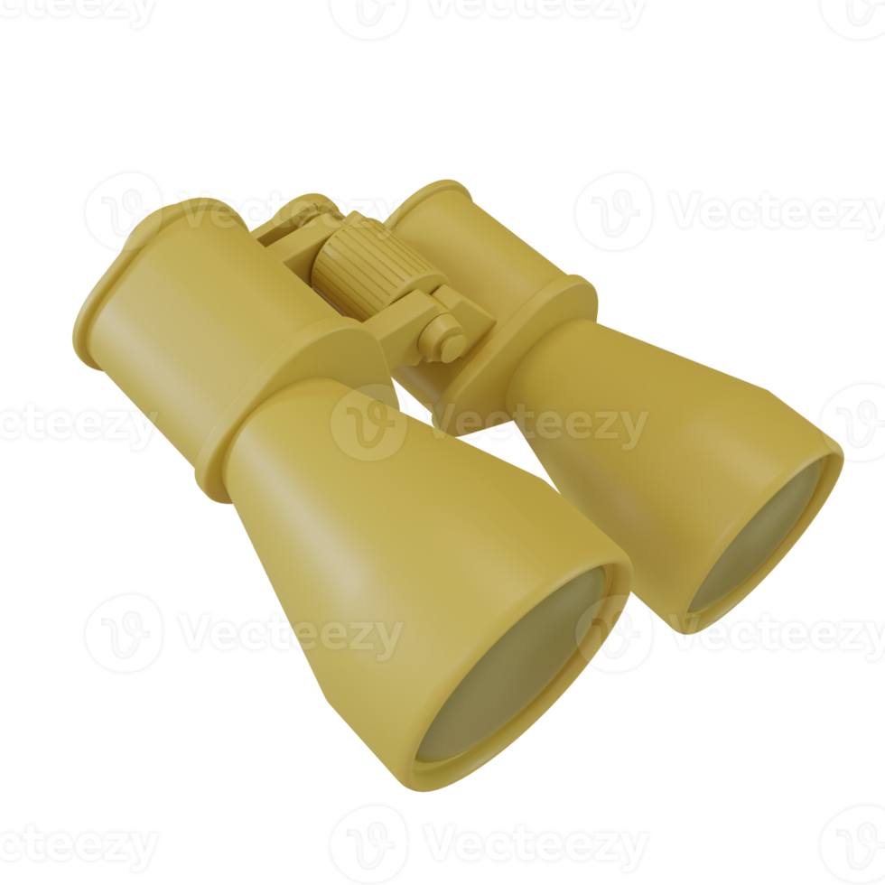 3d rendering of binoculars icon. 3d illustration for ui ux png