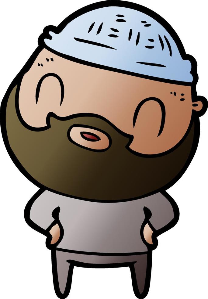 cartoon bearded man vector