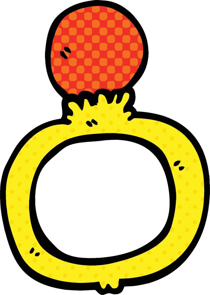 comic book style cartoon engagement ring vector