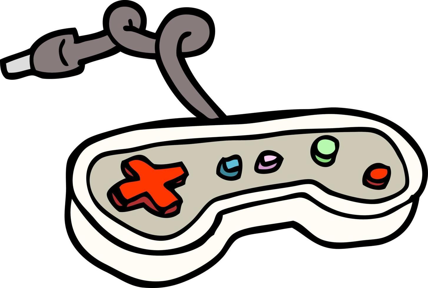 controlador de juegos de dibujos animados estilo doodle dibujado a mano vector