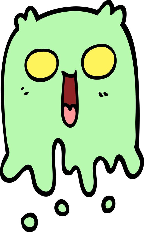 hand drawn doodle style cartoon spooky ghost vector