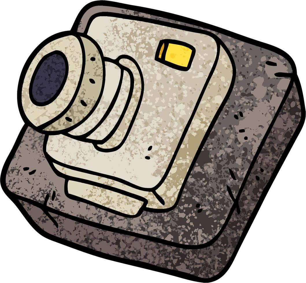 grunge textured illustration cartoon old camera vector