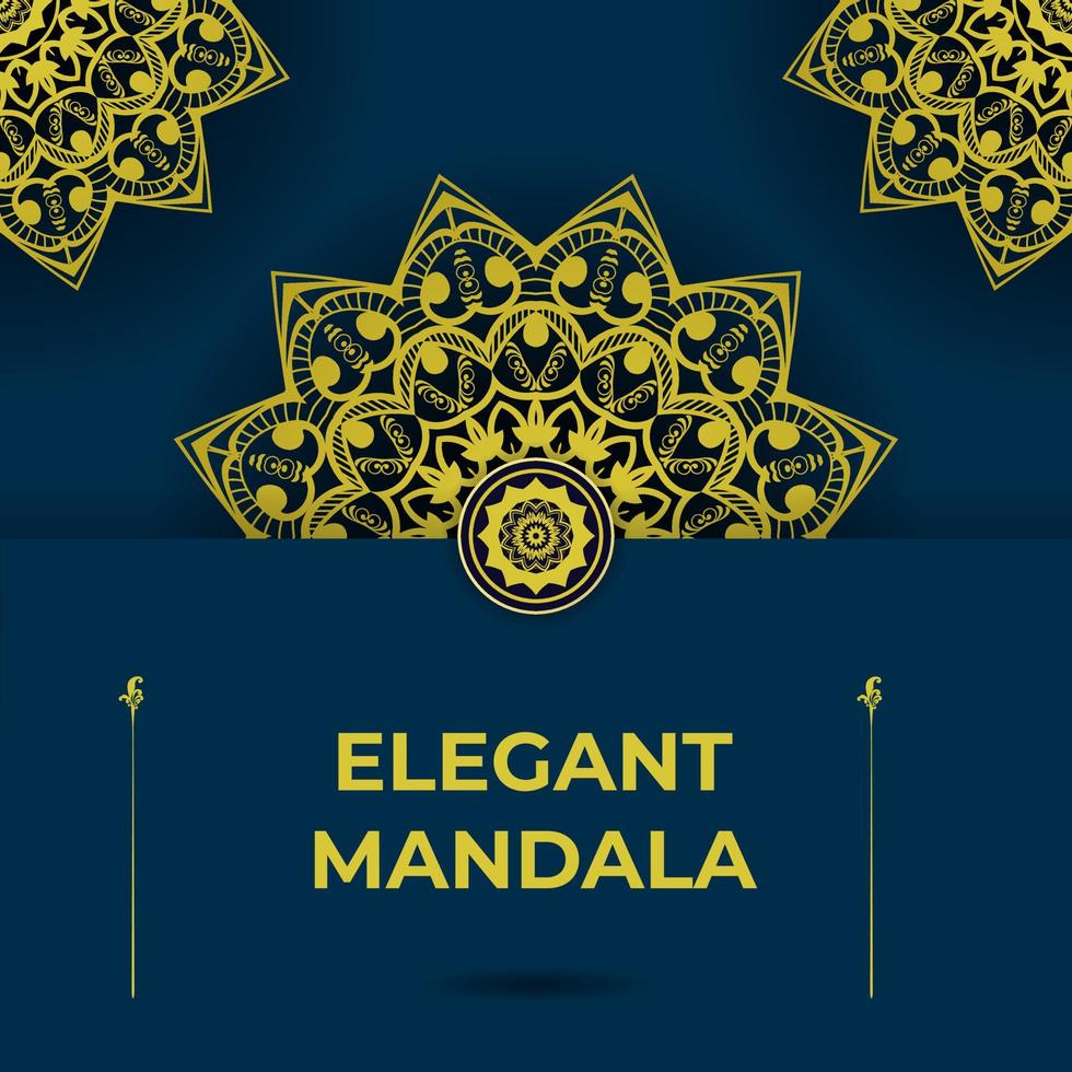 Mandala style luxury dark wedding invitation. Luxury mandala background vector