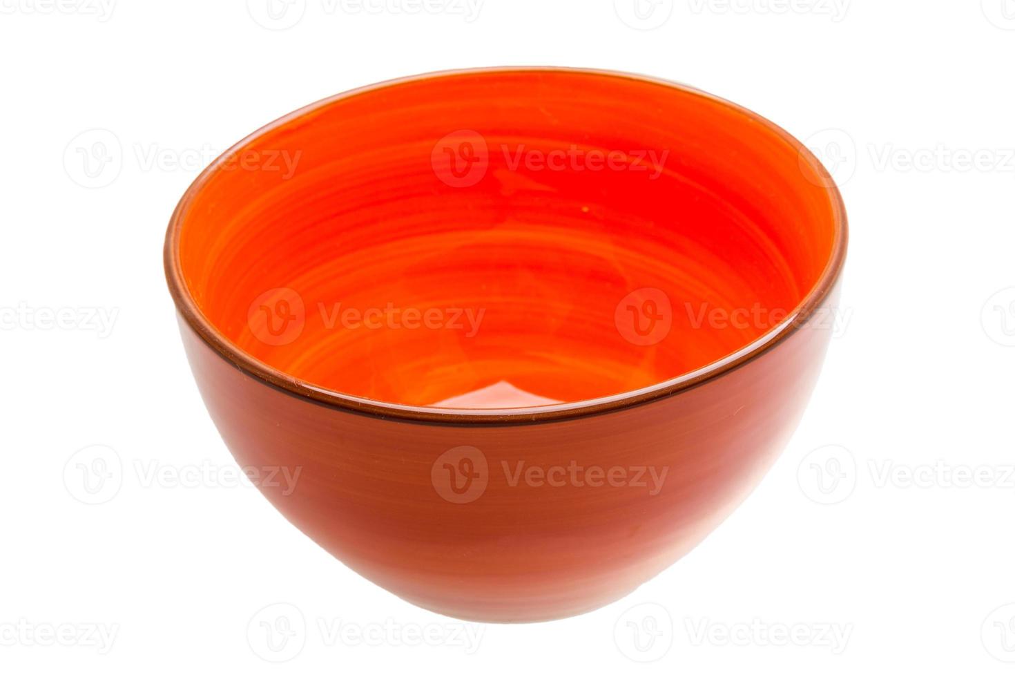 Red bowl on white background photo