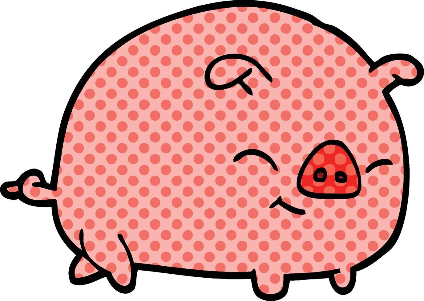 comic book style cartoon pig vector