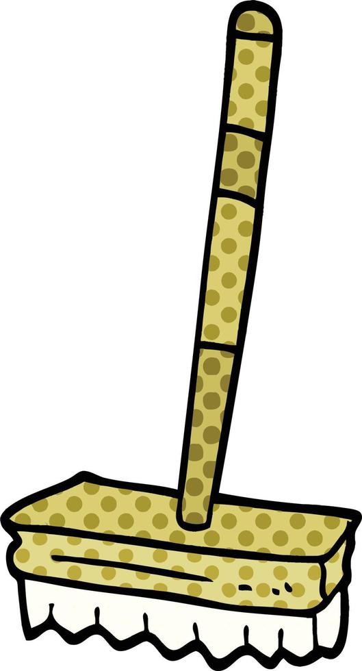 comic book style cartoon sweeping brush vector