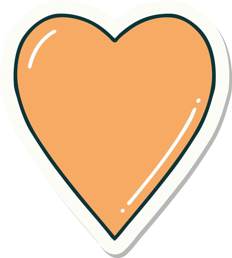 sticker of tattoo in traditional style of a heart vector