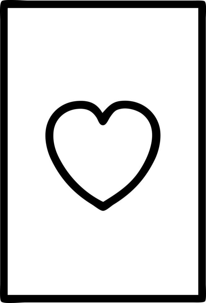 tattoo in black line style of the ace of hearts vector