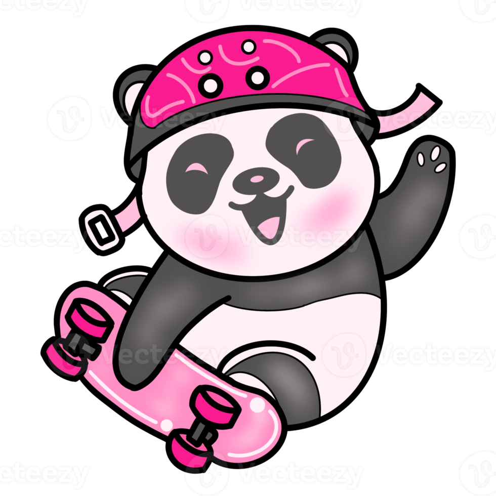 der Skate-Panda png