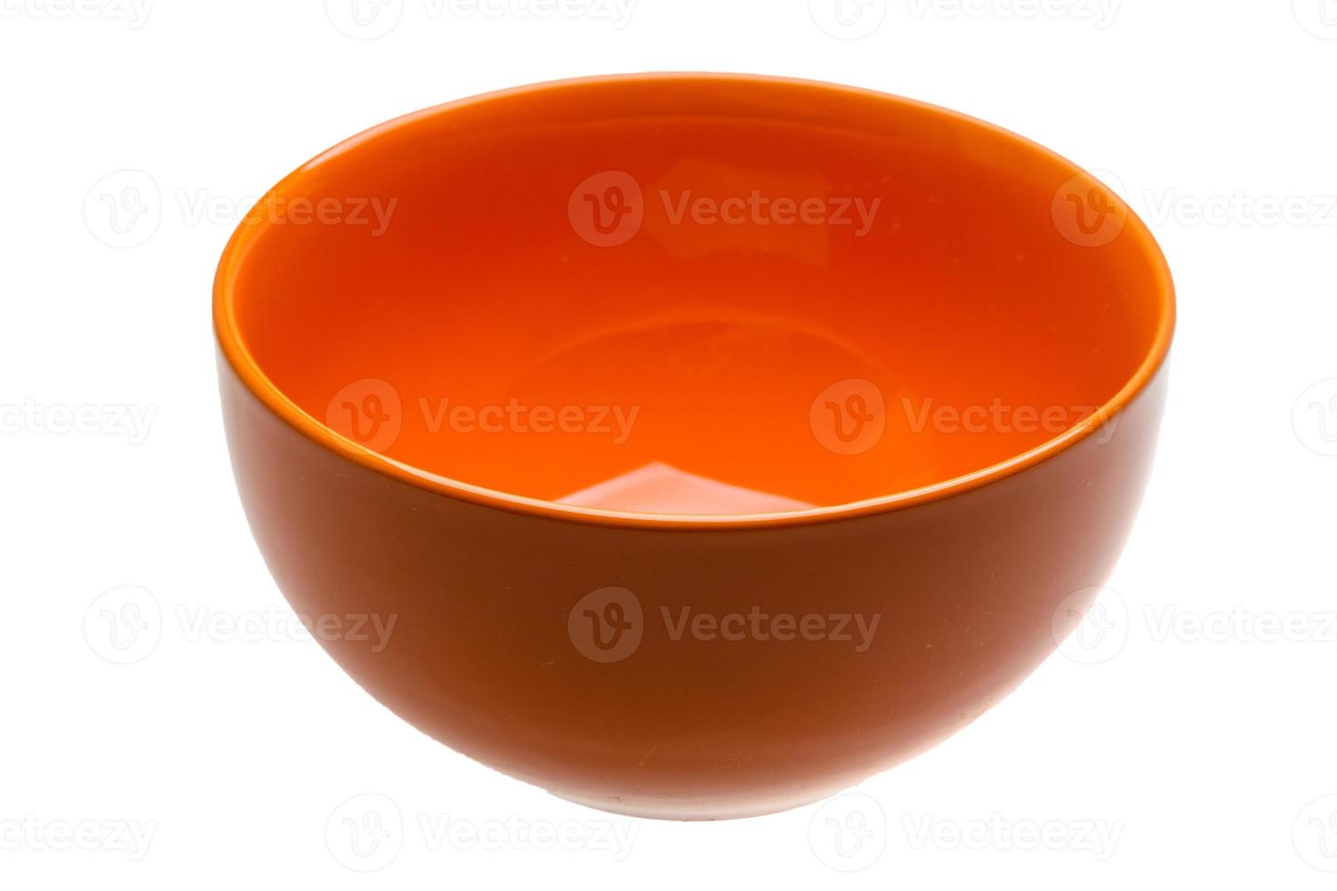 Red bowl on white background photo