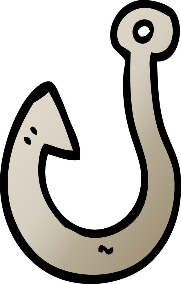 vector gradient illustration cartoon fish hook