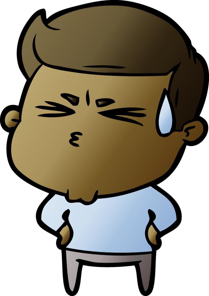 cartoon frustrated man vector