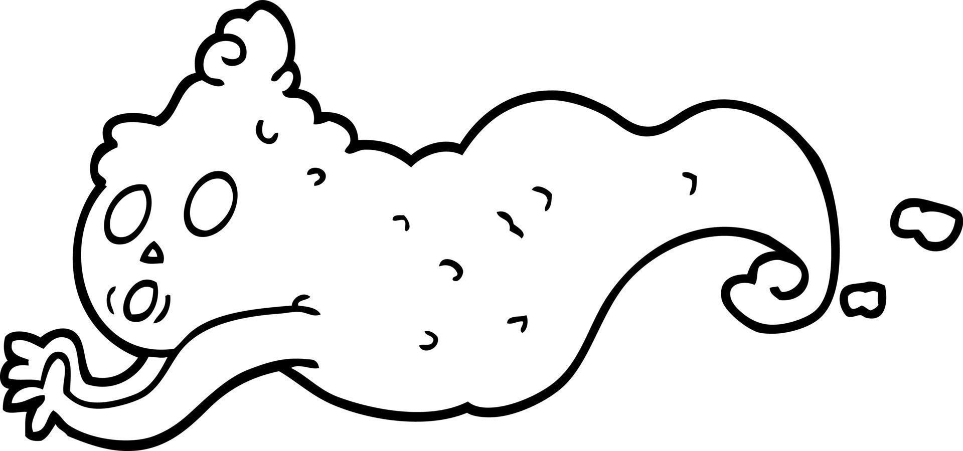 black and white cartoon spooky ghost vector