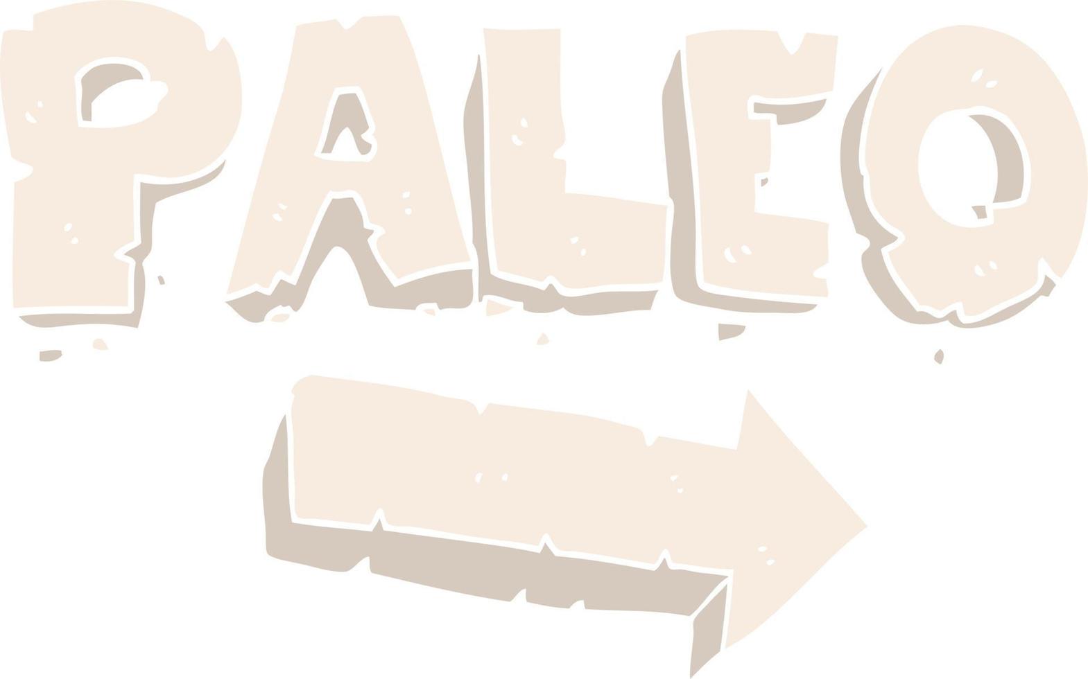 flat color illustration of paleo diet pointing arrow vector