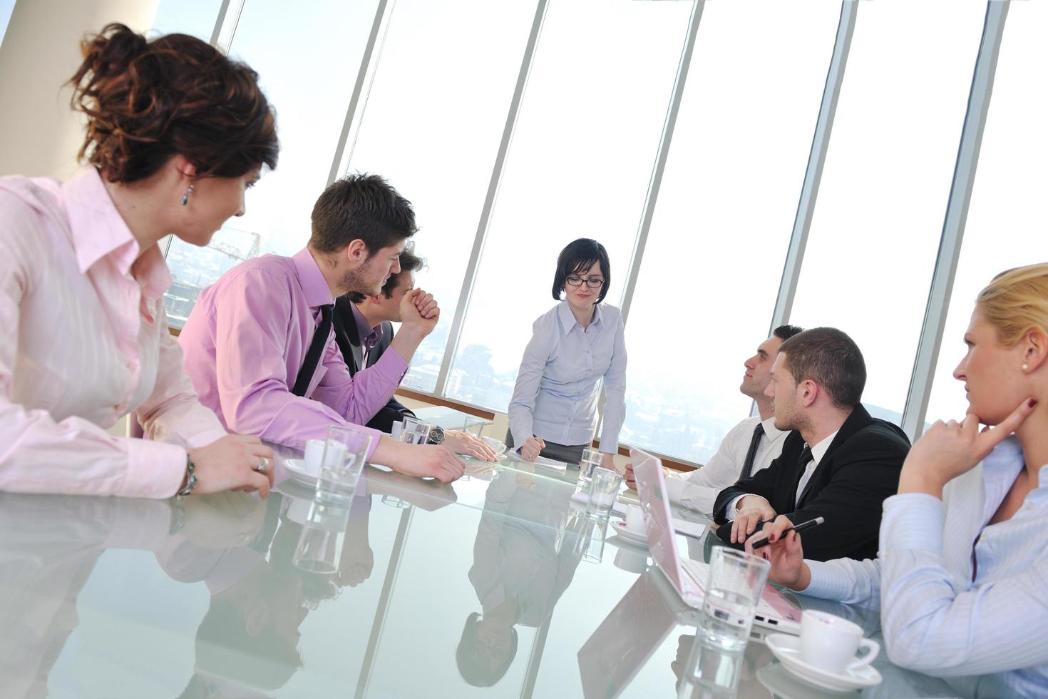 group of business people at meeting photo