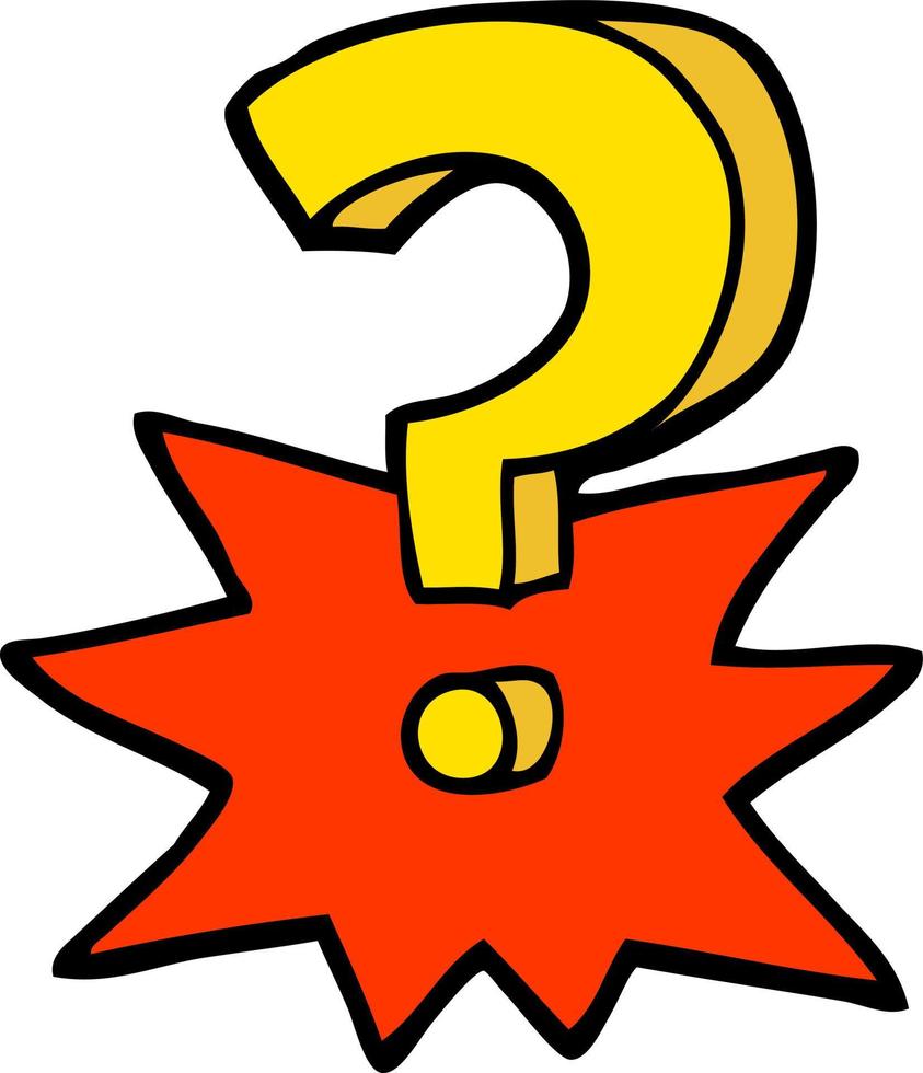 hand drawn doodle style cartoon question mark vector