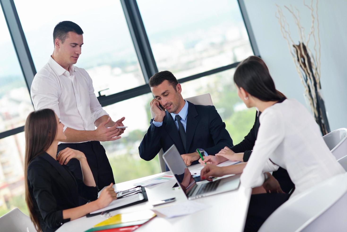 business people group in a meeting at office photo