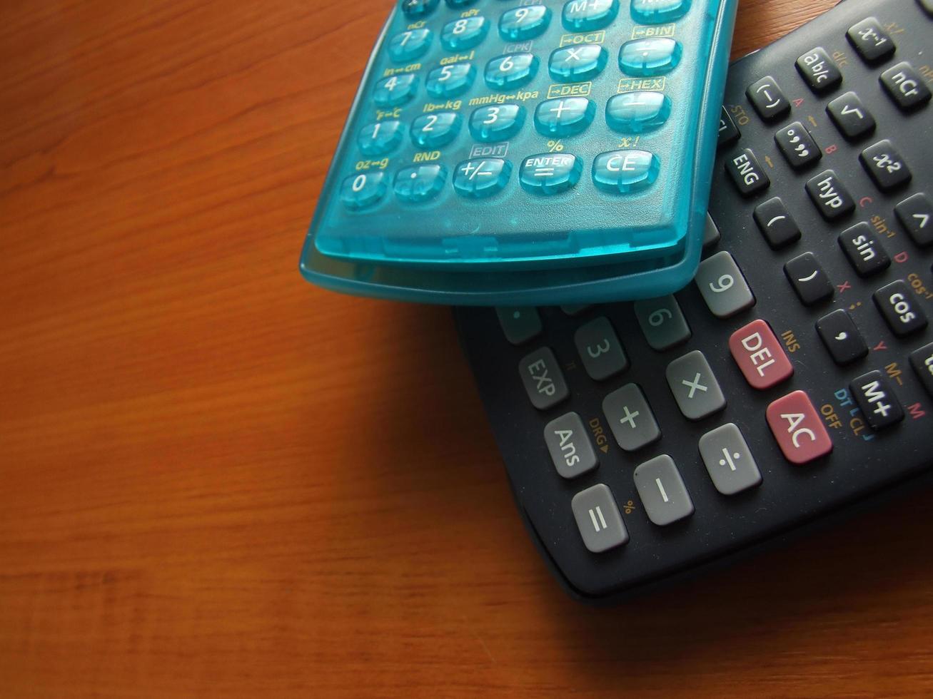 Calculator on table photo