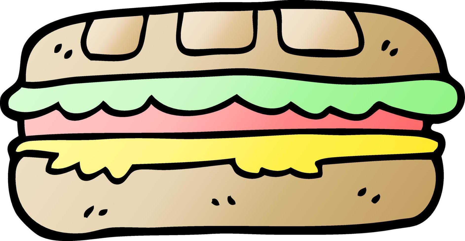 vector gradiente ilustración dibujos animados sabroso sándwich