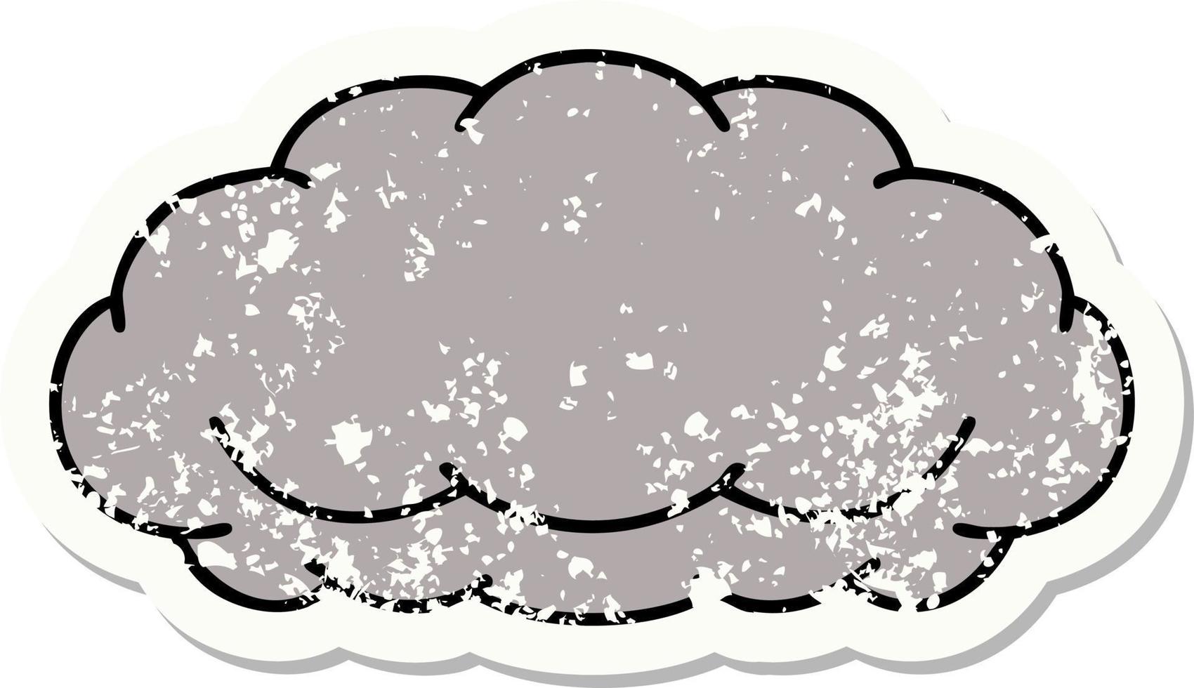 distressed sticker tattoo in traditional style of a grey cloud vector