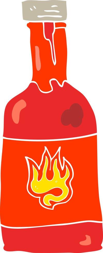 flat color illustration of chili sauce vector