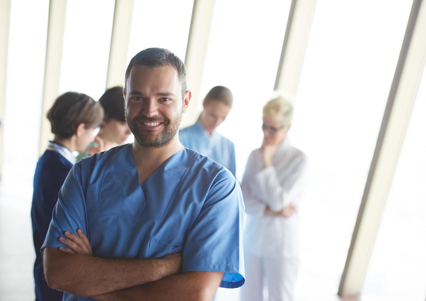 group of medical staff at hospital photo