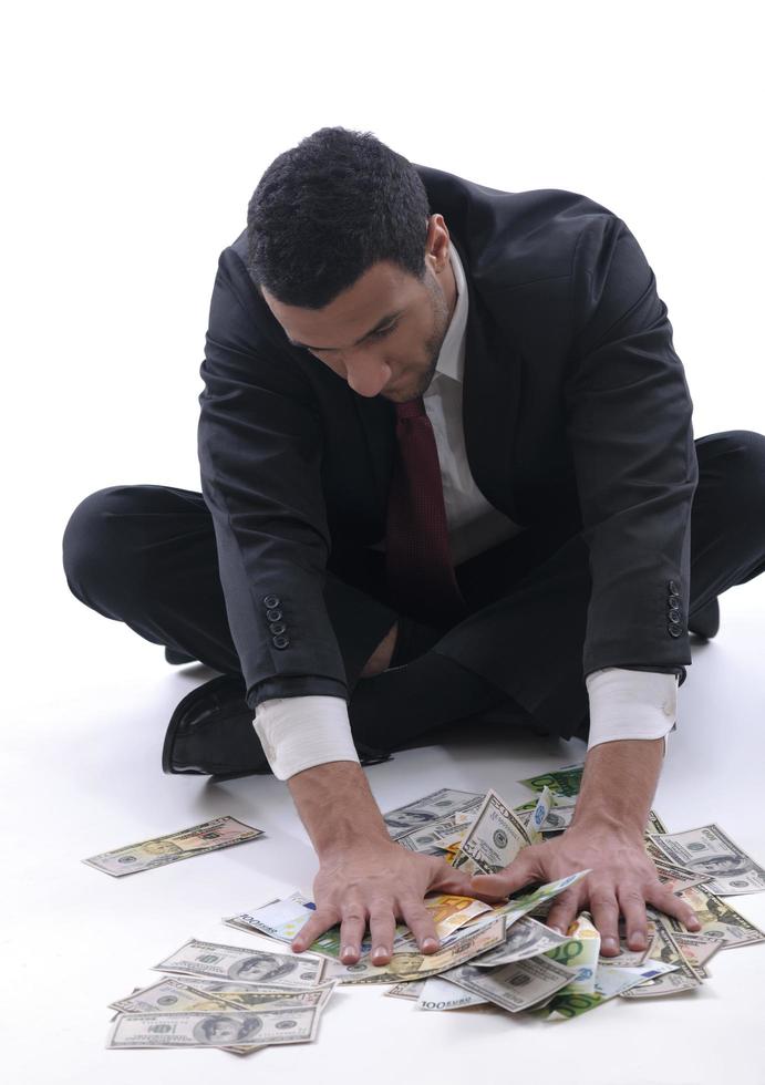Business man holding money photo