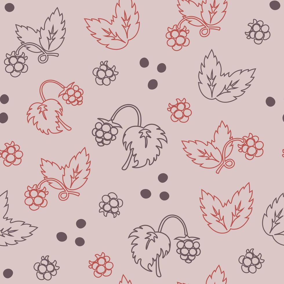 Raspberry cute doodles pattern vector