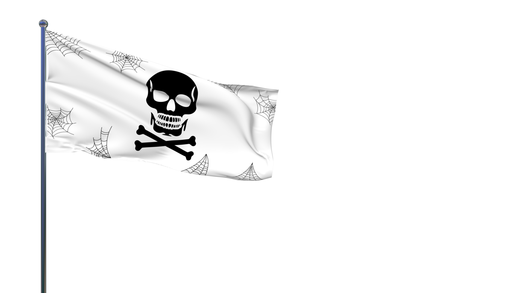 gelukkig halloween eng schedel vlag zwaaien, spin web, 3d renderen png