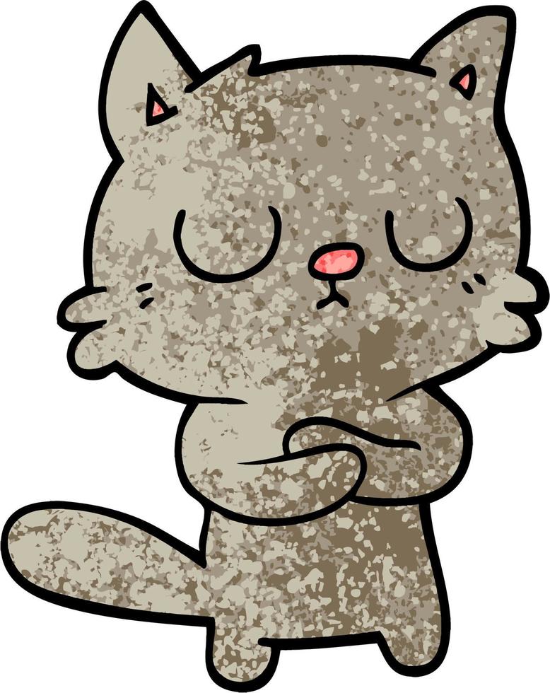 gato de dibujos animados de ilustración con textura grunge vector