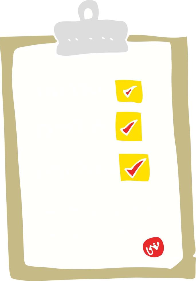 flat color illustration of checklist vector