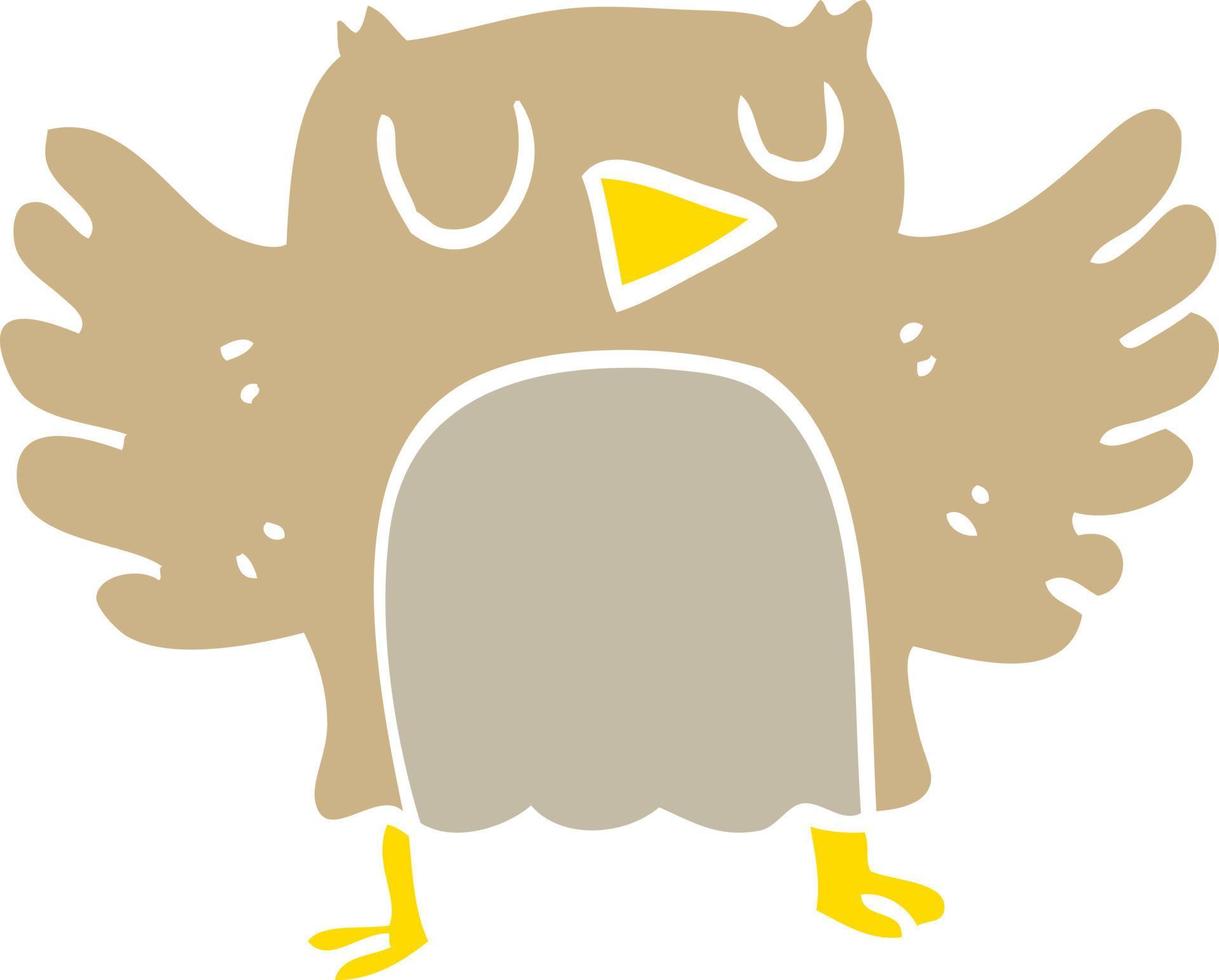 flat color illustration cartoon owl vector