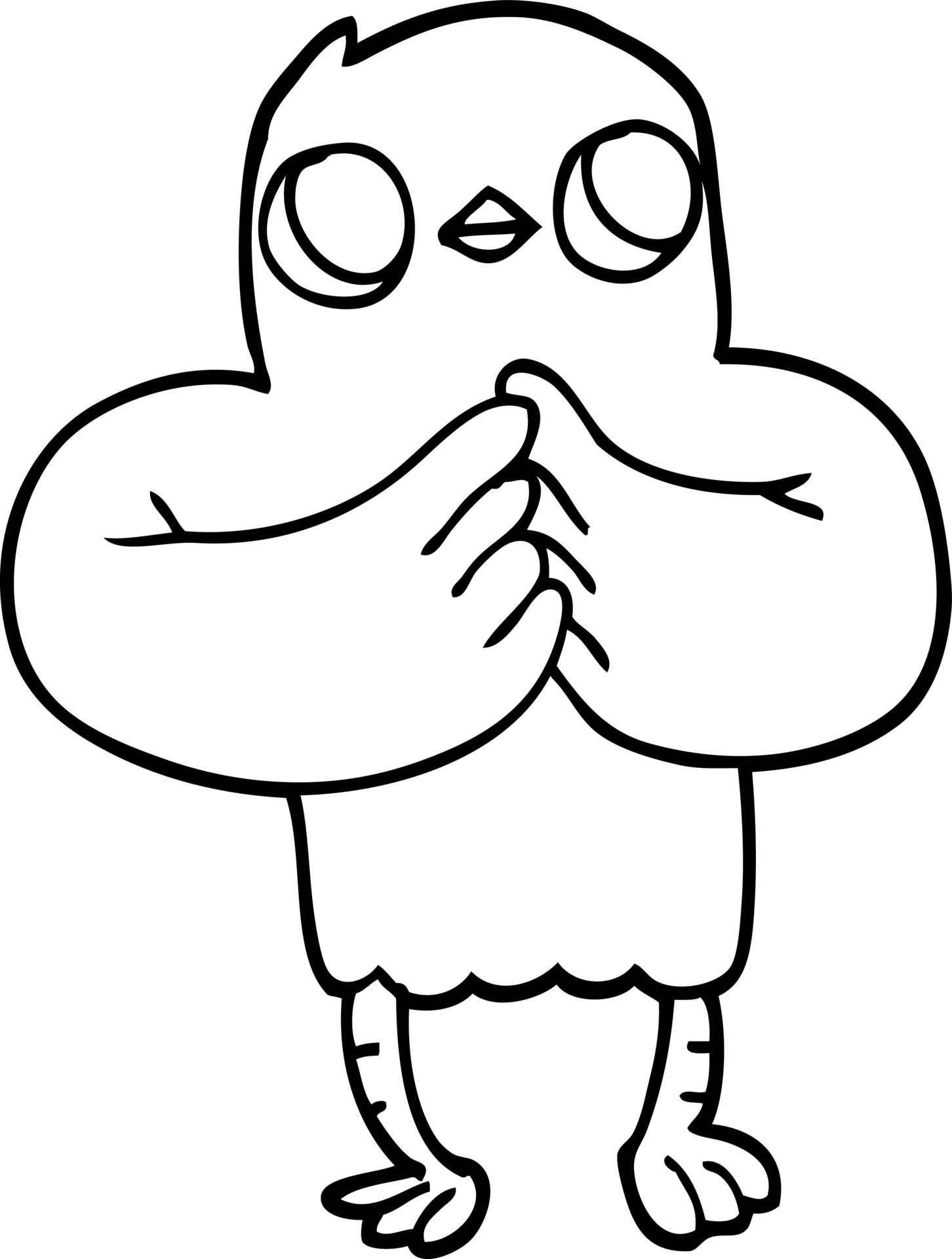 black and white cartoon bird with plan 12076901 Vector Art at Vecteezy