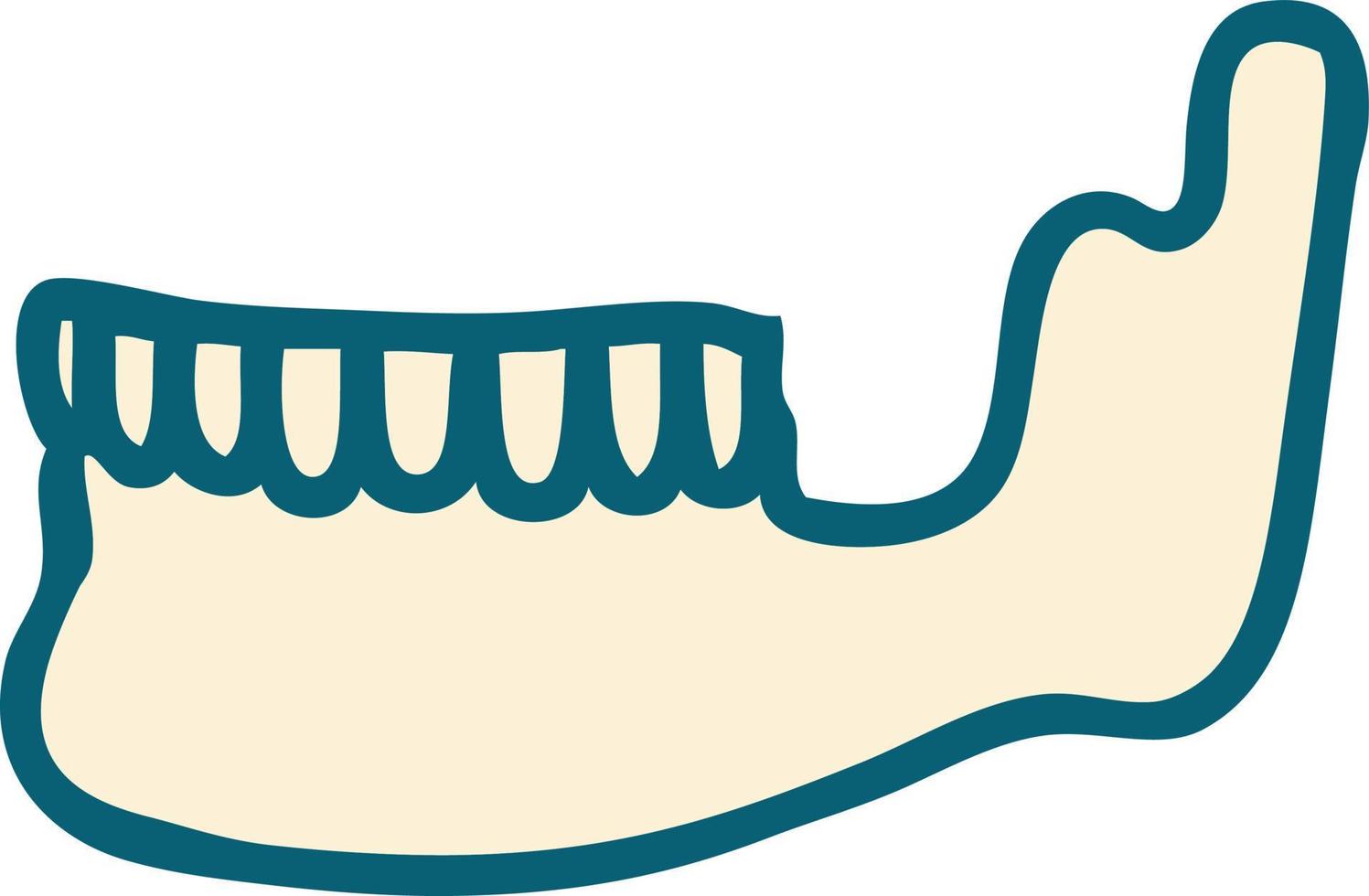 iconic tattoo style image of a skeleton jaw vector