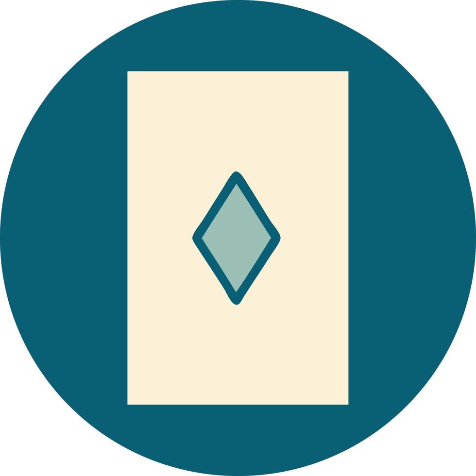 iconic tattoo style image of the ace of diamonds vector