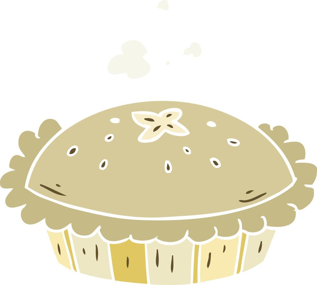 flat color style cartoon pie vector