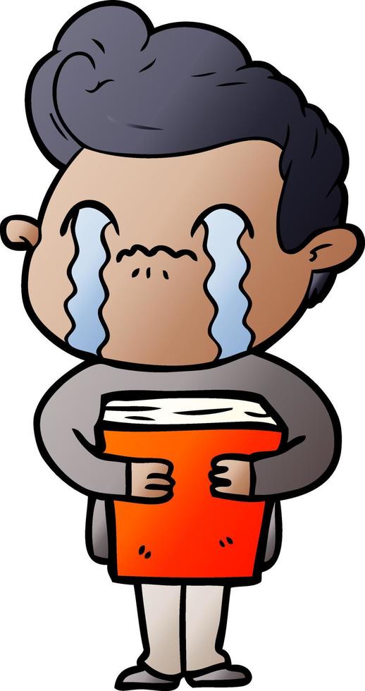 hombre de dibujos animados llorando vector