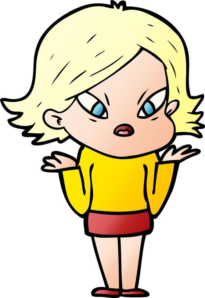cartoon stressed woman vector