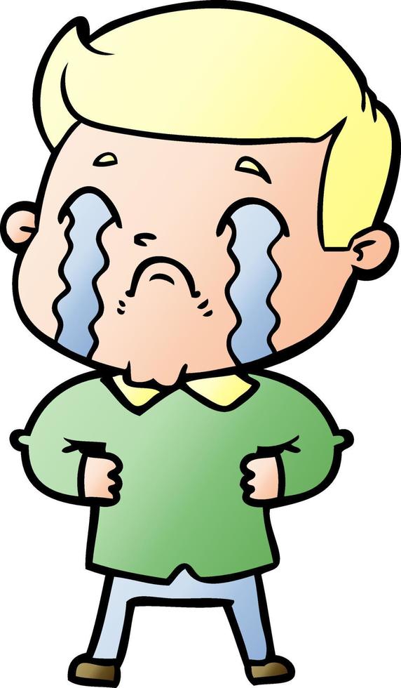 cartoon man crying vector