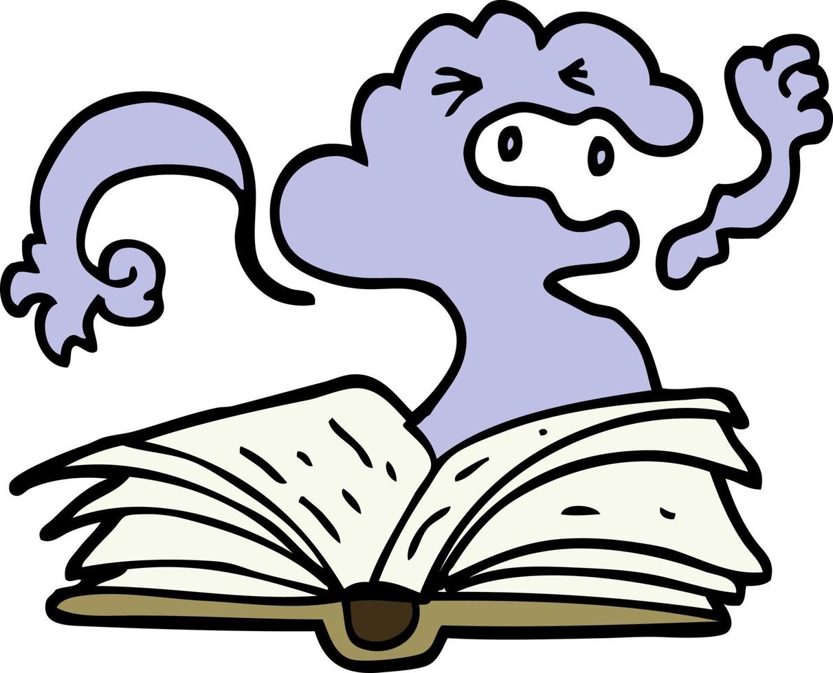 hand drawn doodle style cartoon spell book vector