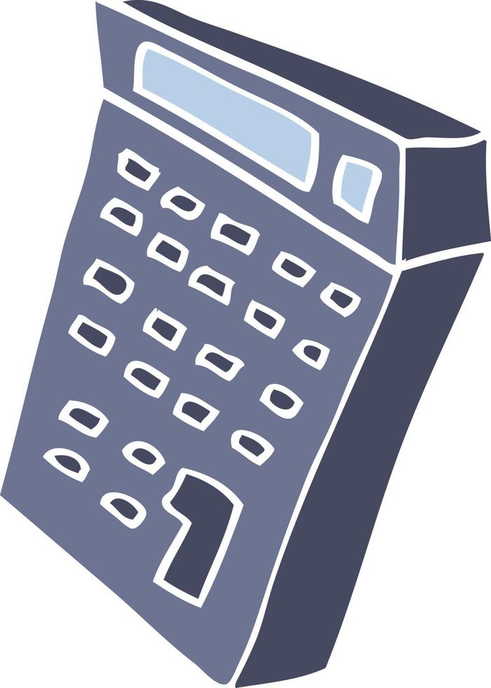 flat color illustration cartoon calculator vector
