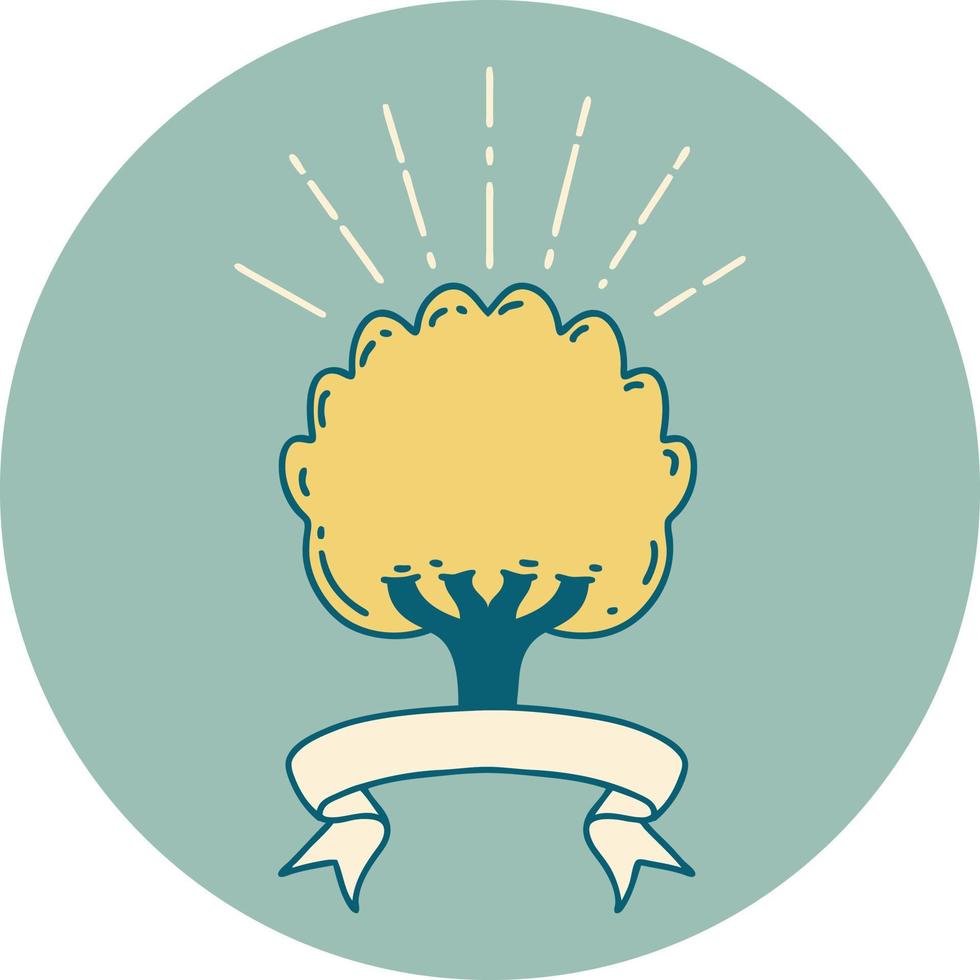 icon of a tattoo style tree vector