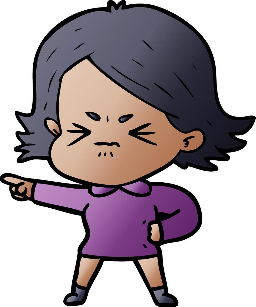 cartoon angry woman vector