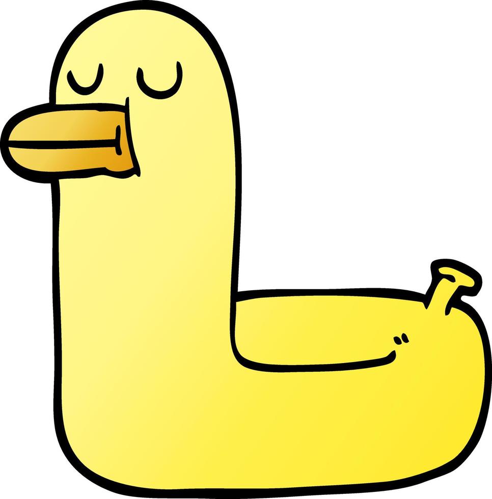 vector gradient illustration cartoon yellow ring duck