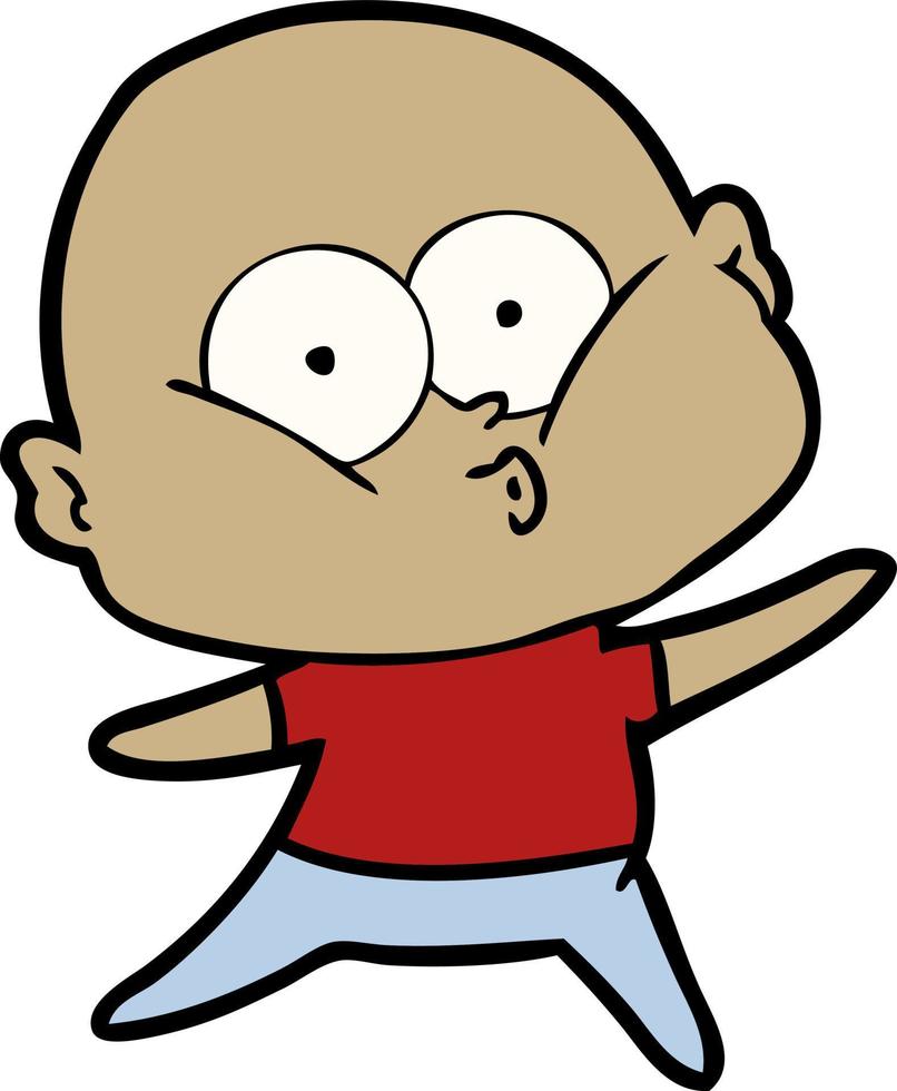 cartoon bald man staring vector