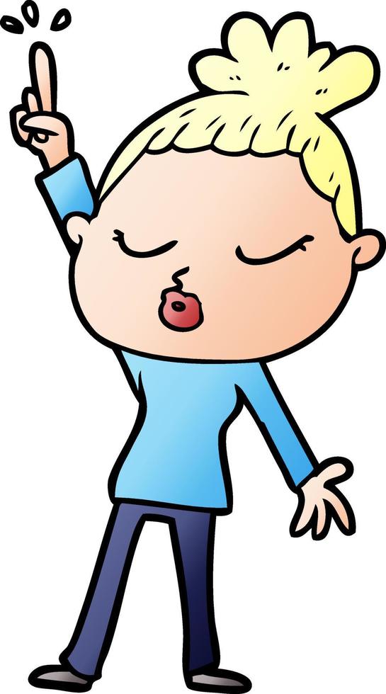 cartoon calm woman vector